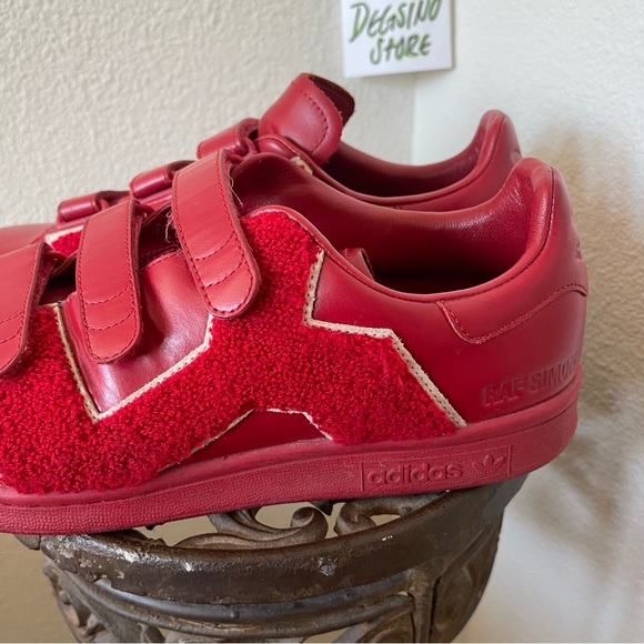 Adidas Stan Smith x Raf Simons Comfort Badge Power Red BB6887 Sneaker - Picture 5 of 8